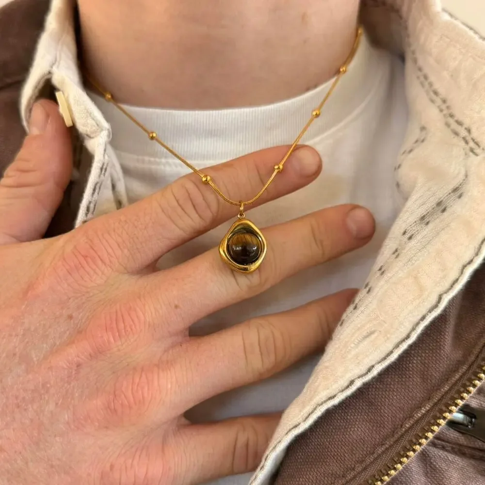 Y2k 2000s gold brown opal